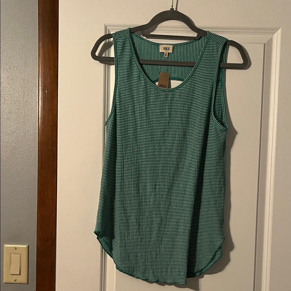 BKE Teal Striped Women's Tank Top
